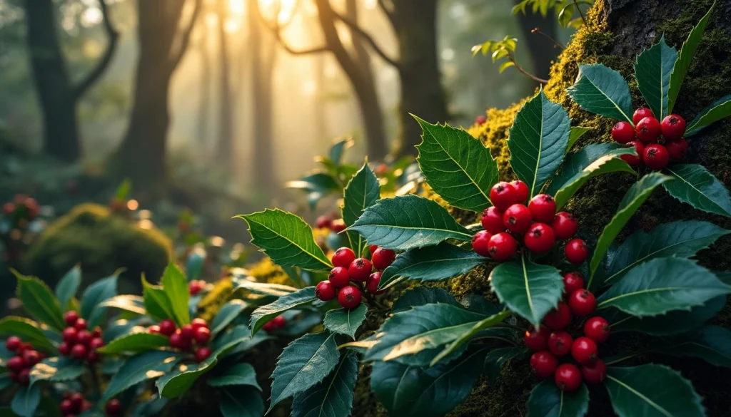 découvrez le houx, emblème mystique des forêts enchantées, symbole de protection et de magie dans les traditions anciennes et modernes.